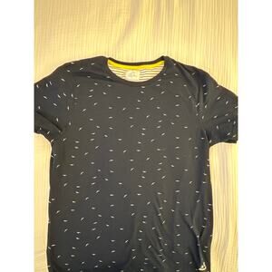 Santa Monica Denim & Flower Ricky Singh Navy Flower with Seagulls T-shirt Large